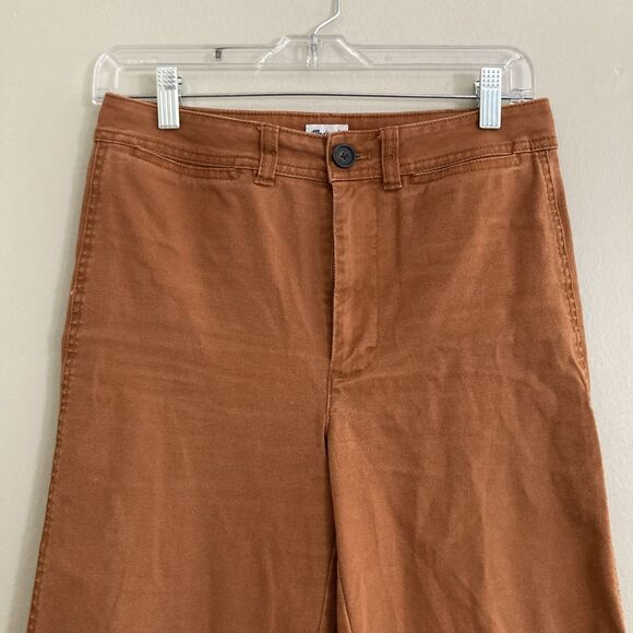 Madewell Emmet Cropped Pants Wide Leg Jeans Rust Orange Womens 26 - Picture 5 of 7